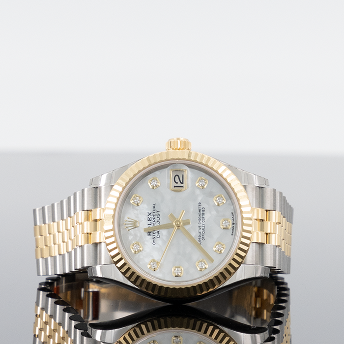 Rolex Datejust 31mm Steel and Yellow Gold Fluted Mother of Pearl Dial 278273