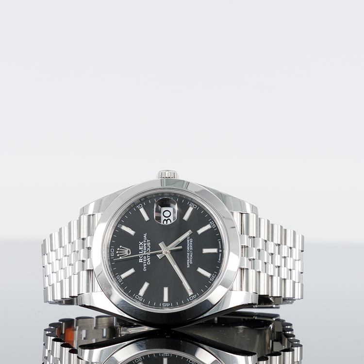 Rolex Datejust 41mm Steel Jubilee Smooth Black Dial 126300