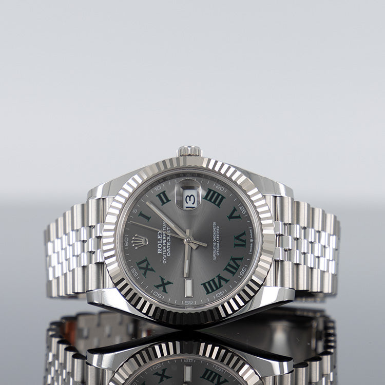 Rolex Datejust 41mm Steel Jubilee Fluted Wimbledon Dial 126334