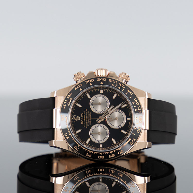 Rolex Daytona Oysterflex 40mm Rose Gold Rose Gold Black Dial 126515LN