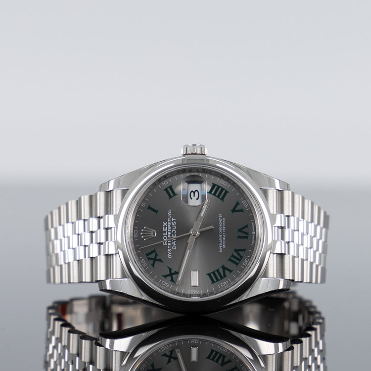 Rolex Datejust 36mm Steel Jubilee Smooth Wimbledon Dial 126200