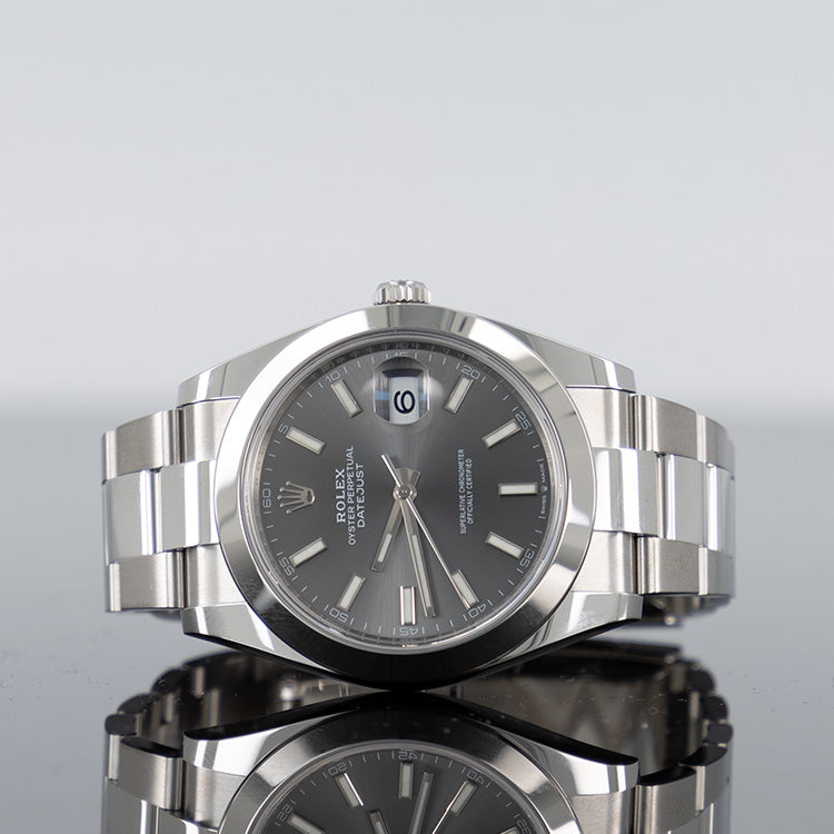 Rolex Datejust 41mm Oystersteel Smooth Grey Dial 126300