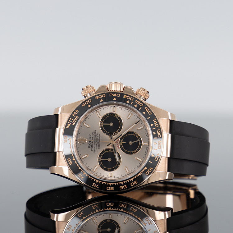 Rolex Daytona Oysterflex 40mm Rose Gold Sundust and Bright Black Dial 126515LN