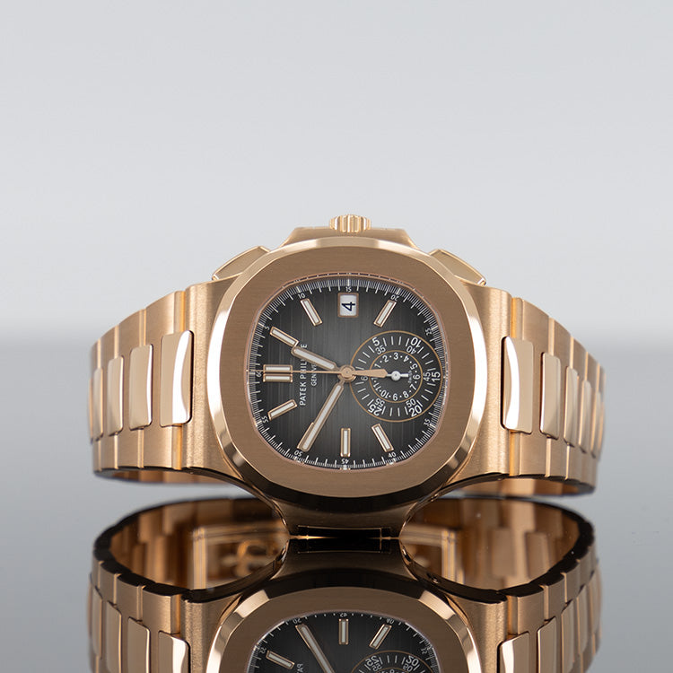 Patek Philippe 5980/1R-001 Nautilus 40.5mm Rose Gold Black Dial