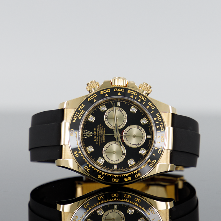 Rolex Daytona Oysterflex 40mm Yellow Gold Diamond Black yellow Sub Dial 126518LN