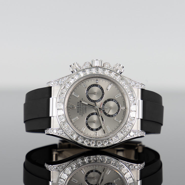 Rolex Daytona Oysterflex 40mm White Gold Baguette Dial 126539TBR