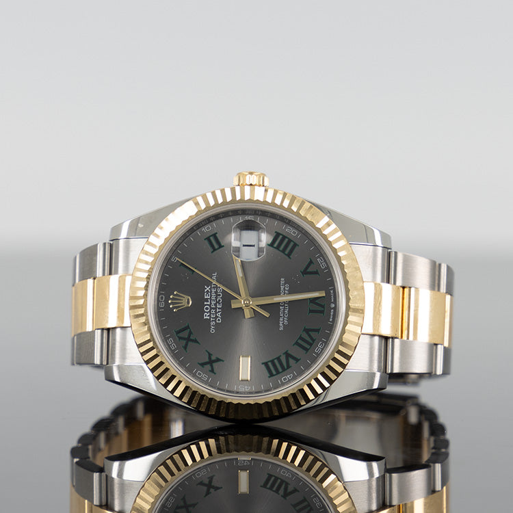 Rolex Datejust 41mm Steel and Yellow Gold Fluted Wimbledon Dial 126333