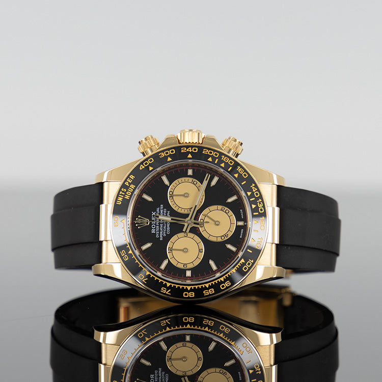 Rolex Daytona Oysterflex 40mm Yellow Gold Black Champagne Dial 126518LN