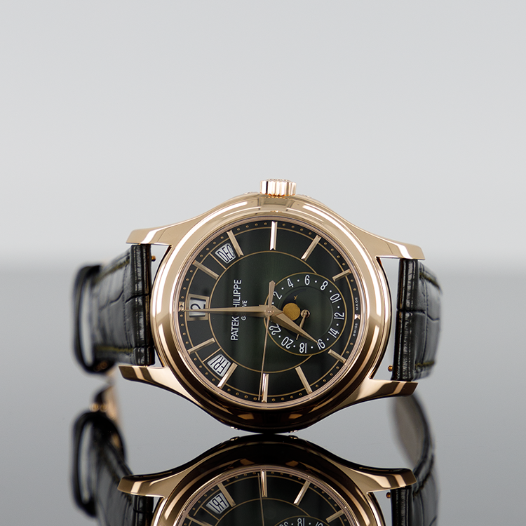 Patek Philippe 5205R-011 Complications 40mm Rose Gold Olive Green Sunburst Dial