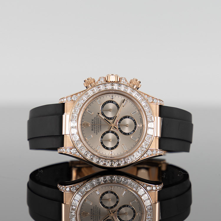 Rolex Daytona Oysterflex 40mm Rose Gold Sundust Diamond Set Dial 126535TBR