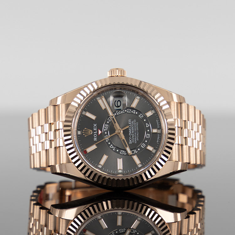Rolex Sky-Dweller 42mm Rose Gold Jubilee Slate Dial 336935