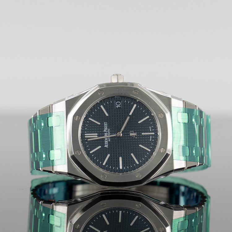 Audemars Piguet 39mm Royal Oak Jumbo Extra Thin Steel Blue Dial 16202ST.OO.1240ST.02