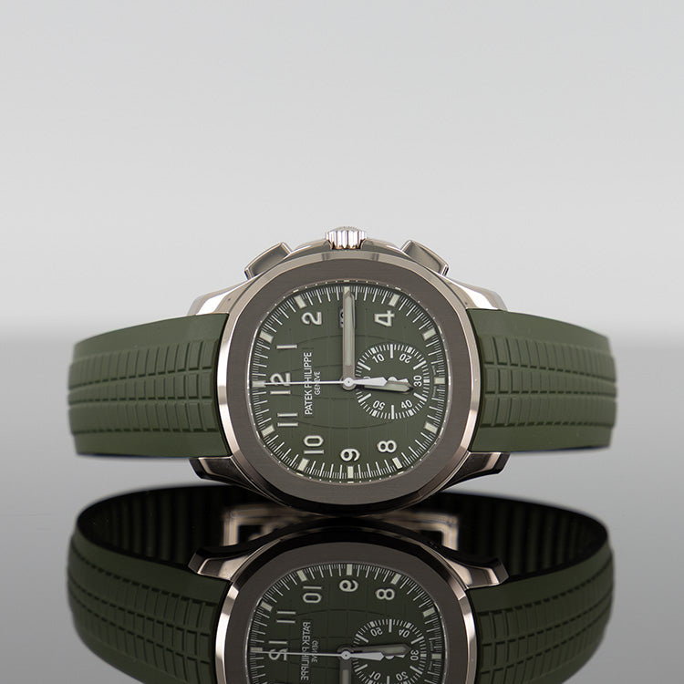 Patek Philippe 5968G-010 Aquanaut White Gold 42.2mm Green Dial