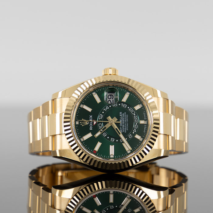 Rolex Sky-Dweller 42mm Yellow Gold Green Dial 336938
