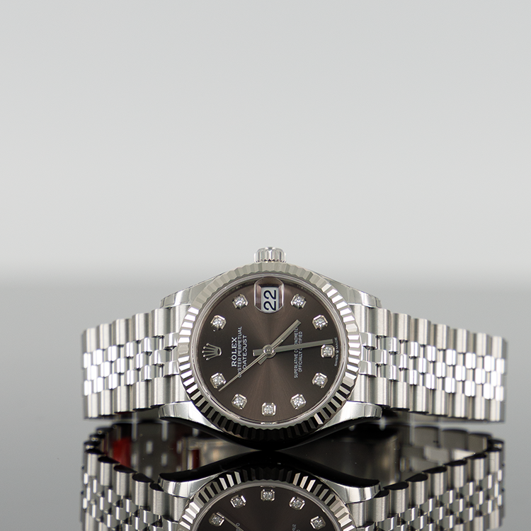 Rolex Datejust 31mm Steel Jubilee Grey Diamond Dial 278274