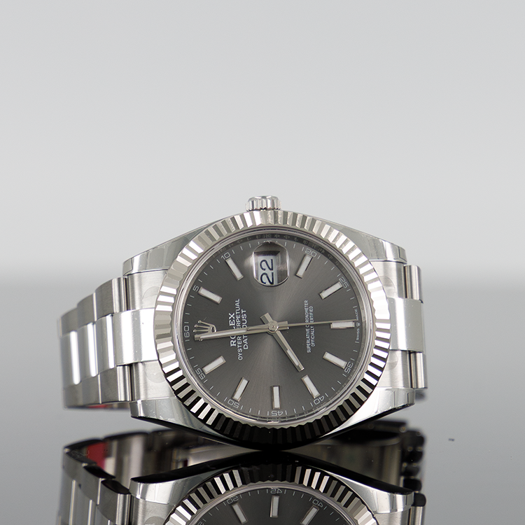 Rolex Datejust 41mm Steel Oyster Grey Dial Fluted 126334