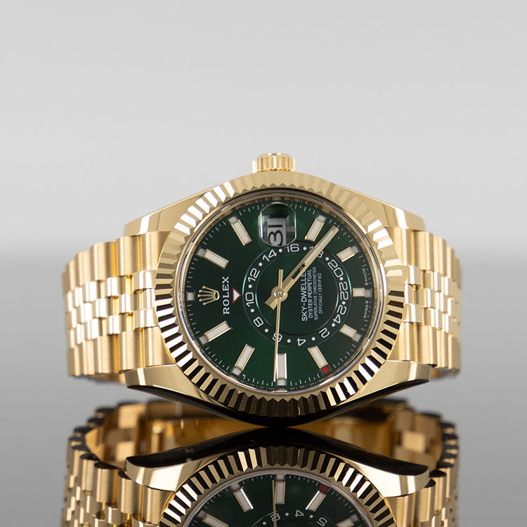 Rolex Sky-Dweller 42mm Yellow Gold Green Dial 336938