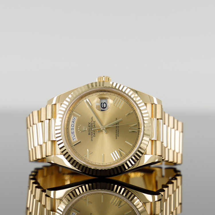 Rolex Day-Date 40mm Yellow Gold Champagne Roman Dial 228238