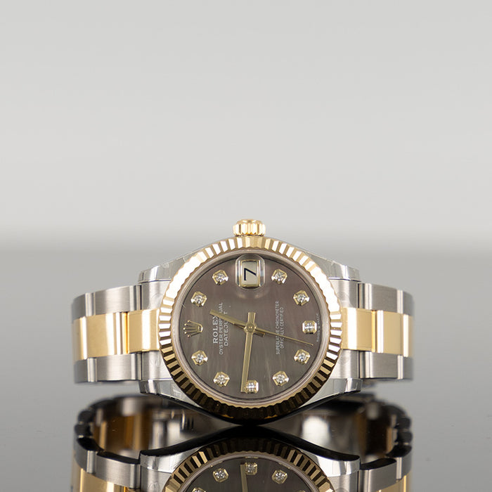 Rolex Datejust 31mm Oystersteel and Yellow Gold Black MOP Dial 278273