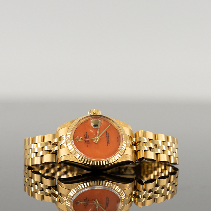 Rolex Datejust 28mm Yellow Gold Coral Dial 69178