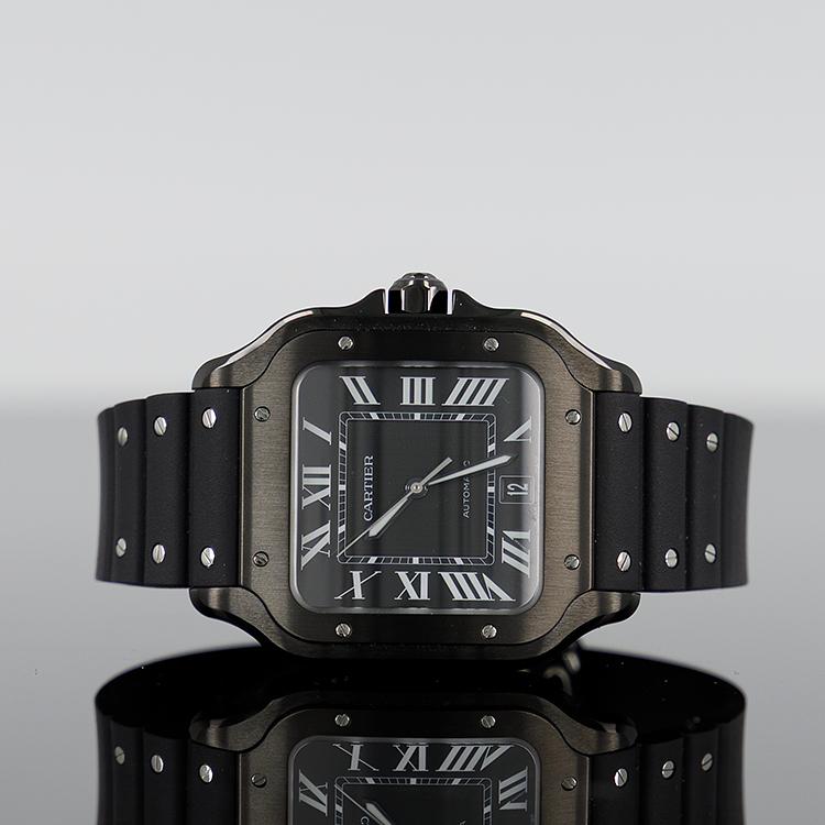 Cartier 39.8 mm Black Steel and Rubber WSSA0039 SANTOS DE CARTIER
