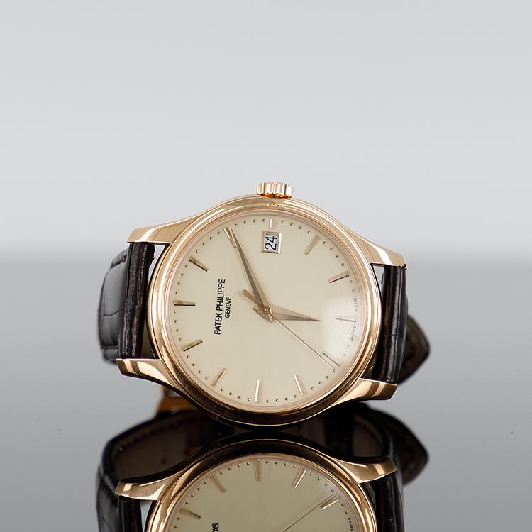 Patek Philippe 5227R-001 Calatrava 39mm Ivory Dial Rose Gold Chestnut Leather Strap