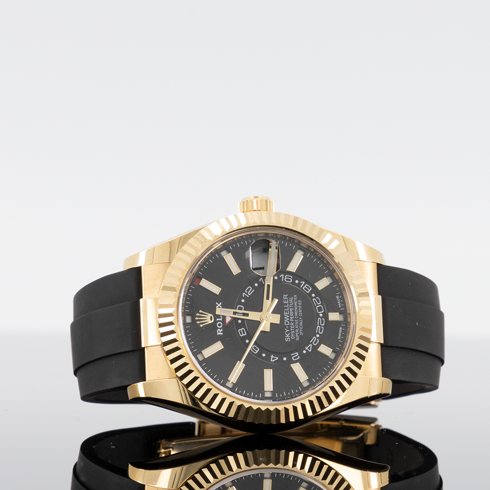 Rolex Sky-Dweller 42mm Oysterflex Yellow Gold Black Dial 336238
