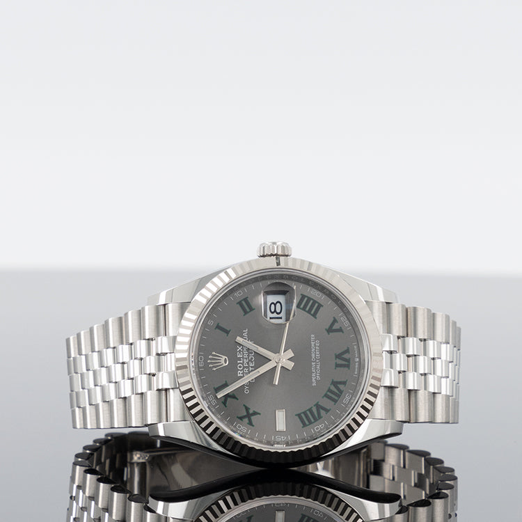 Rolex Datejust 36mm Steel Jubilee Fluted Wimbledon Dial 126234