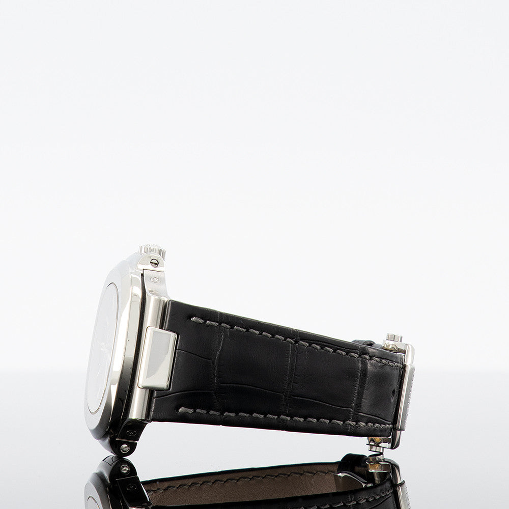 Patek Philippe 5726A-001 Nautilus 40.5mm Steel Leather Bracelet Black Dial