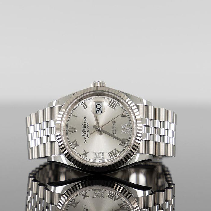 Rolex Datejust 36mm Steel Jubilee Silver VI and IX Diamond Dial 126234