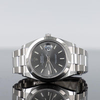 Rolex Datejust 41mm Steel Gray Dial Smooth Bezel Oyster 126300 1