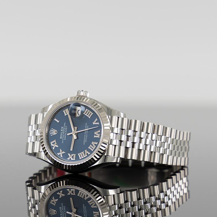 Rolex Datejust 31mm Steel Blue Roman Dial Fluted Bezel Jubilee 278274