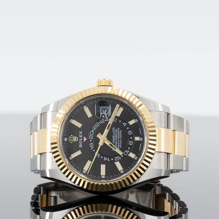 Rolex Sky-Dweller 42mm Steel and Yellow Gold  Black Dial 326933