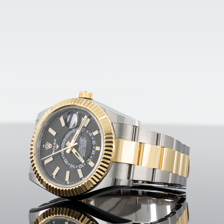 Rolex Sky-Dweller 42mm Steel and Yellow Gold  Black Dial 326933