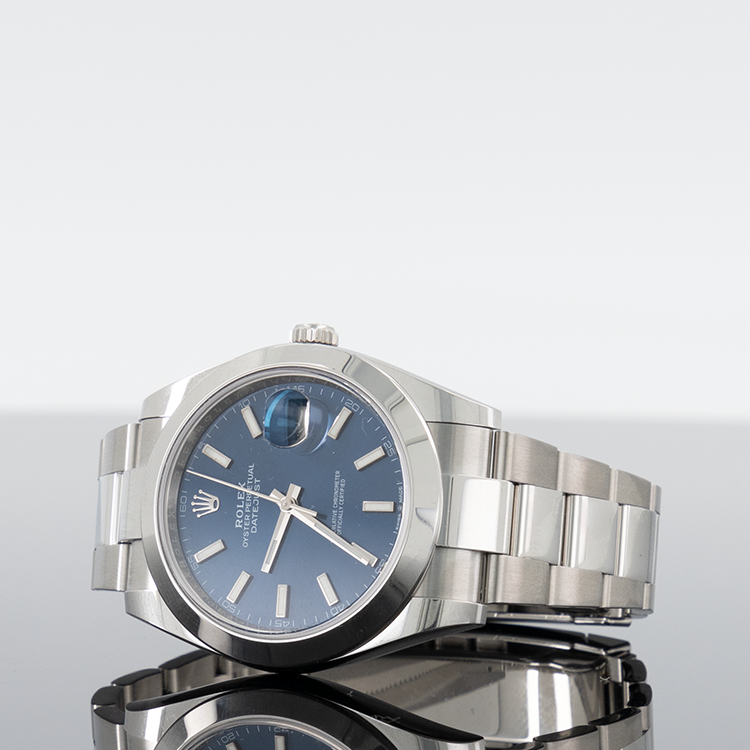 Rolex Datejust 41mm Oystersteel Smooth Blue Dial 126300