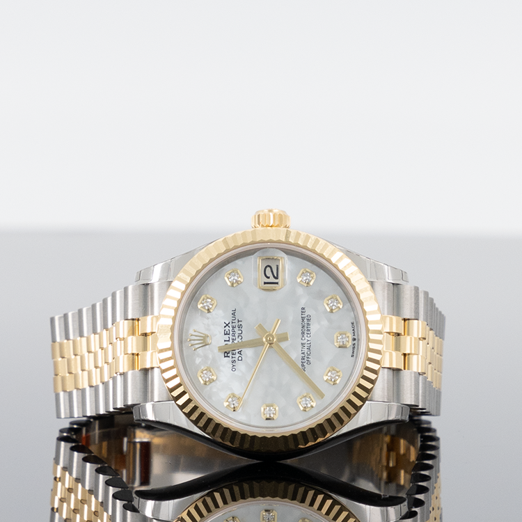 Rolex Datejust 31mm Steel and Yellow Gold Fluted Mother of Pearl Dial ...