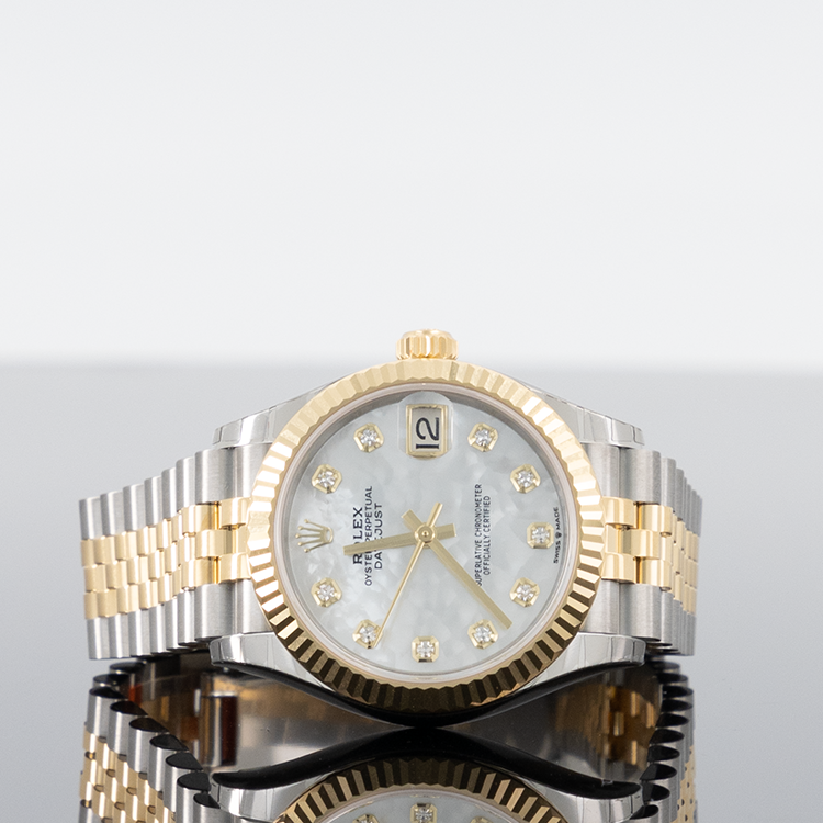 Rolex Datejust 31mm Steel and Yellow Gold Fluted Mother of Pearl Dial 278273