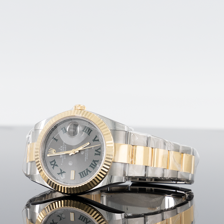 Rolex Datejust 41mm Steel and Yellow Gold Fluted Wimbledon Dial 126333