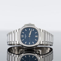 Patek Philippe 7118/1200A-001 Nautilus 35.2mm Steel Diamond Bezel Blue Dial 1