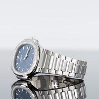 Patek Philippe 7118/1200A-001 Nautilus 35.2mm Steel Diamond Bezel Blue Dial 2