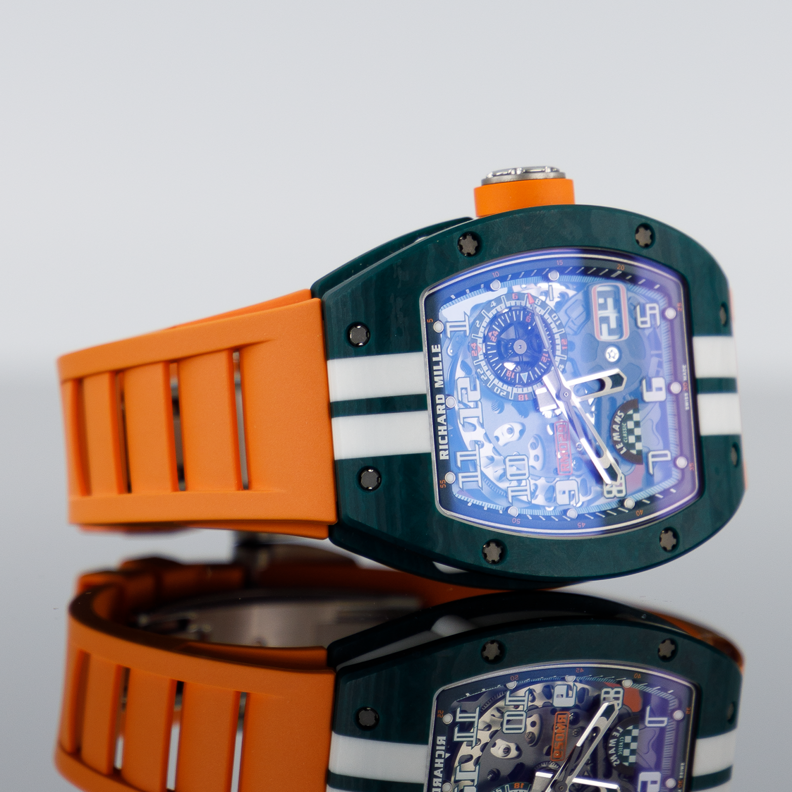 Richard Mille RM029 Fq Green And White Le Mans Classic Automatic Winding Limited Edition 40.10Mm X 48.15Mm White Rubber Straps
