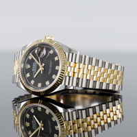 Rolex Datejust 36mm Steel and Yellow Gold Fluted Black Diamond Dial 126233 2