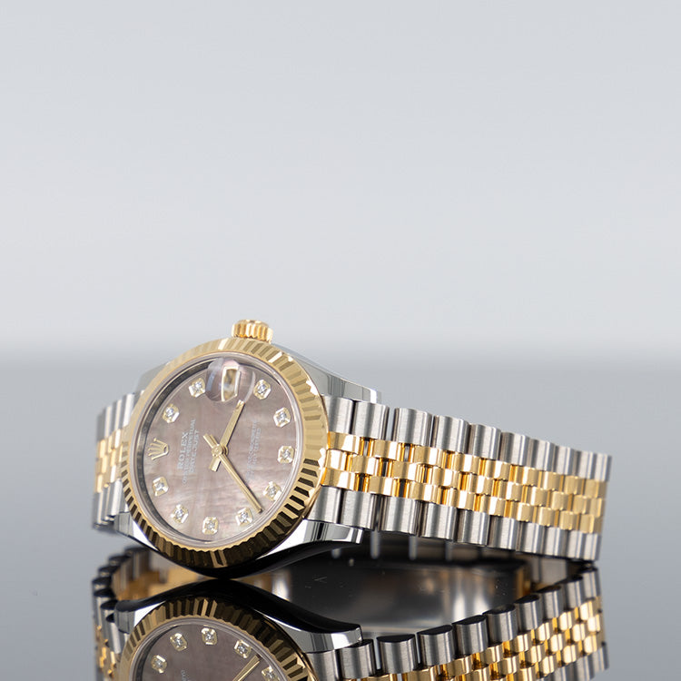 Rolex Datejust 31mm Steel and Gold Mother of Pearl Brown Dial 278273