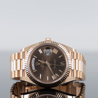Rolex Day-Date 40mm Rose Gold Chocolate Roman Dial 228235 1