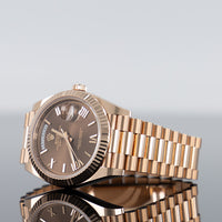 Rolex Day-Date 40mm Rose Gold Chocolate Roman Dial 228235 2