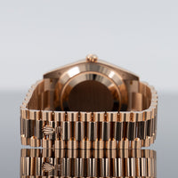 Rolex Day-Date 40mm Rose Gold Chocolate Roman Dial 228235 4