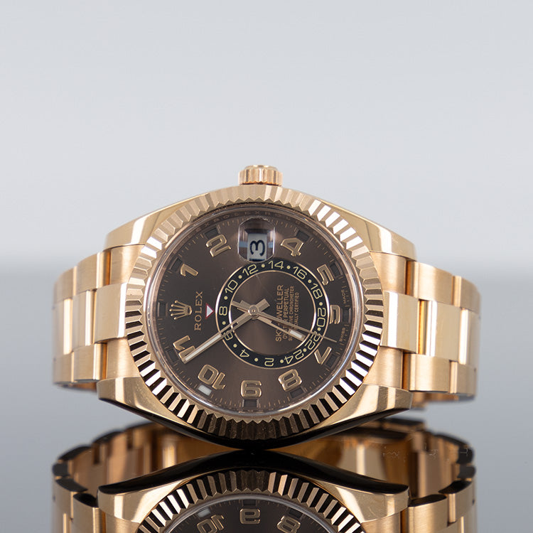 Rolex Sky-Dweller 42mm Rose Gold Chocolate Arabic Dial 326935