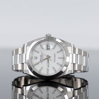 Rolex Datejust 41 White Dial Smooth Bezel Oyster Steel 126300 1