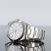 Rolex Datejust 41 White Dial Smooth Bezel Oyster Steel 126300 2