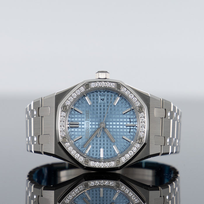 Audemars Piguet Royal Oak  34mm Steel Ice Blue Diamond Bezel  77451ST.ZZ.1361ST.03
